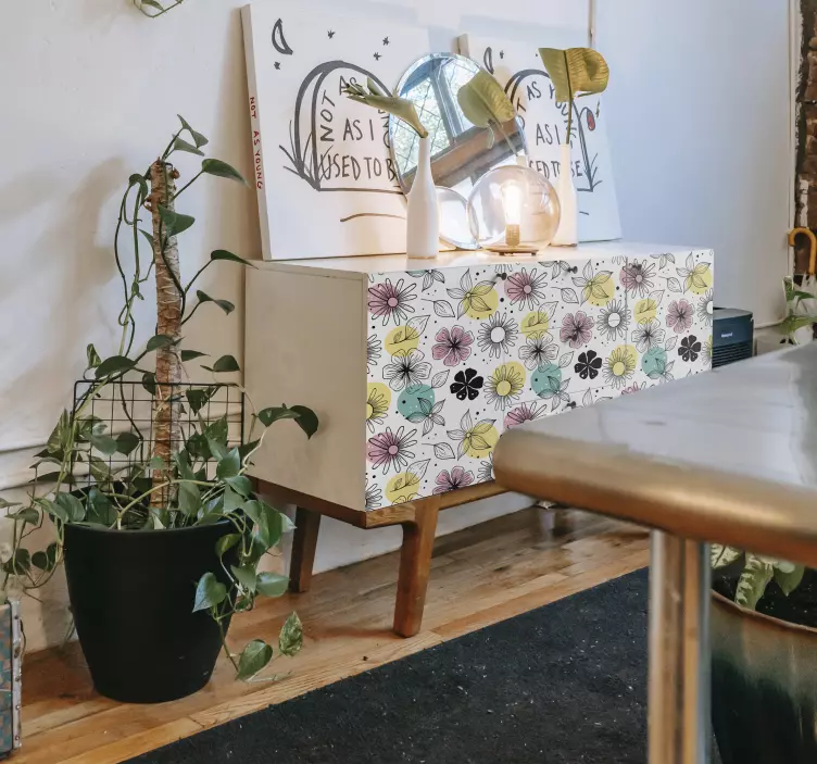 盛开的花朵家具贴纸 - TenStickers