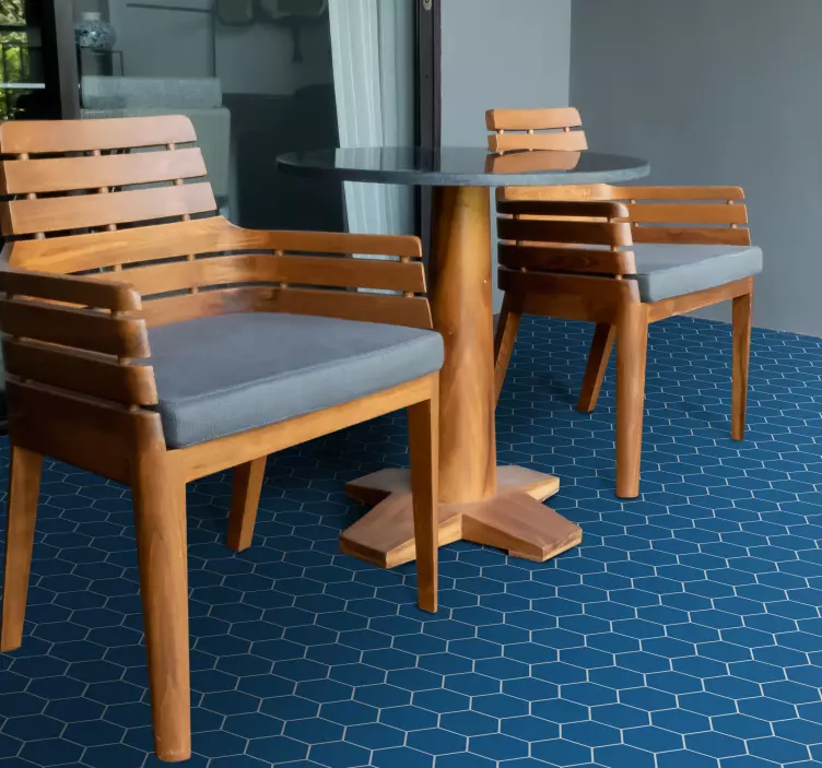 蓝色五边形地板贴纸 - TenStickers