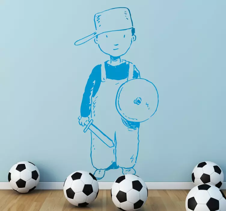 打扮成骑士的男孩贴纸 - TenStickers