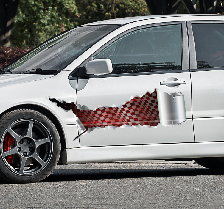 动物贴画撕裂金属赛车 - TenStickers