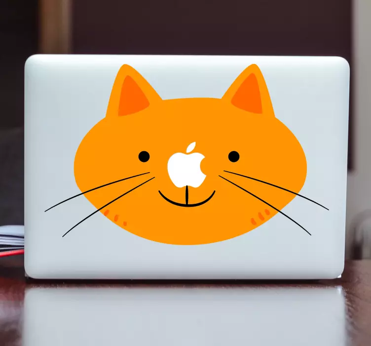 猫脸macbook贴纸 - TenStickers