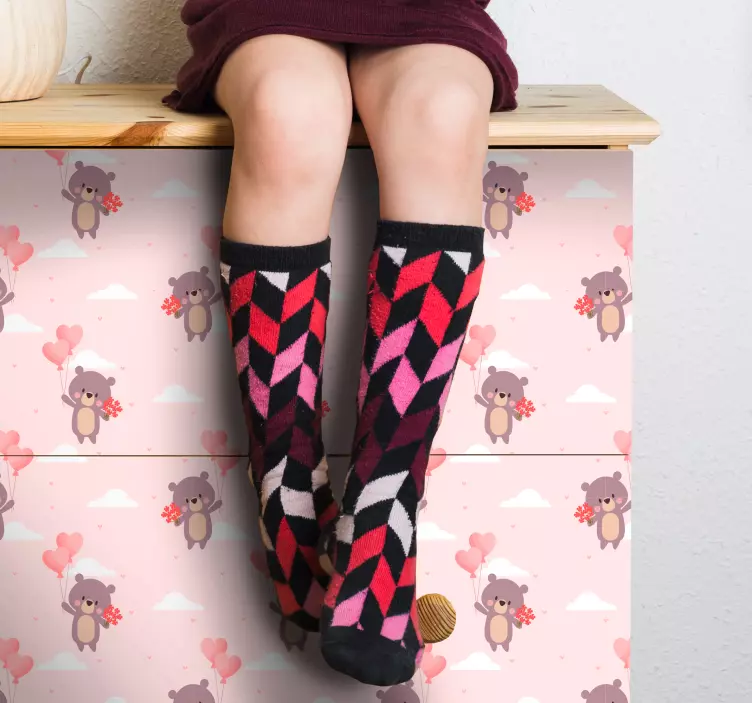 幼稚的爱熊图案家具贴花 - TenStickers