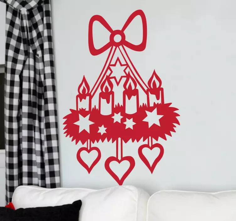 圣诞蜡烛灯装饰贴花 - TenStickers