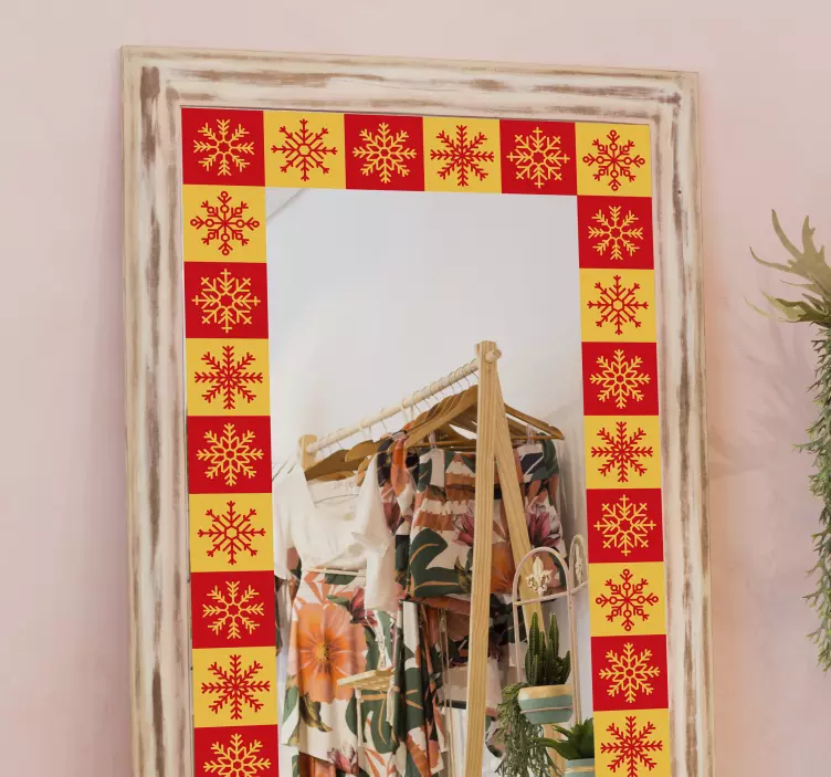 圣诞雪花框架圣诞节贴纸 - TenStickers