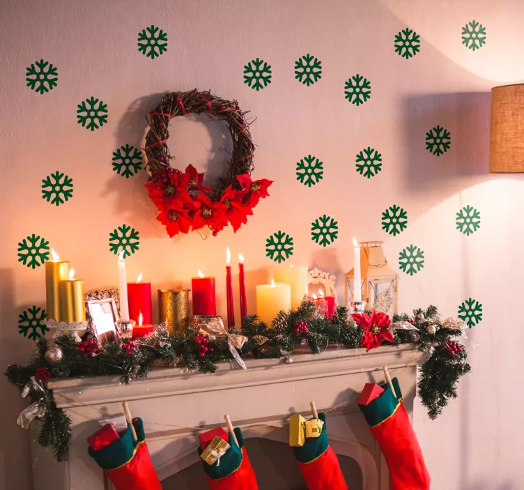 圣诞雪花墙贴纸 - TenStickers