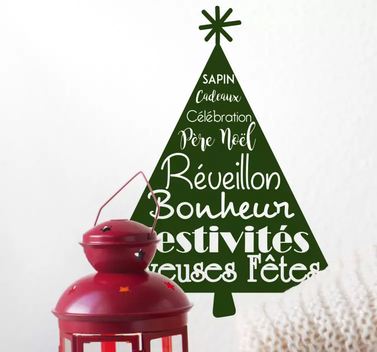 幸福的圣诞树圣诞节贴纸 - TenStickers