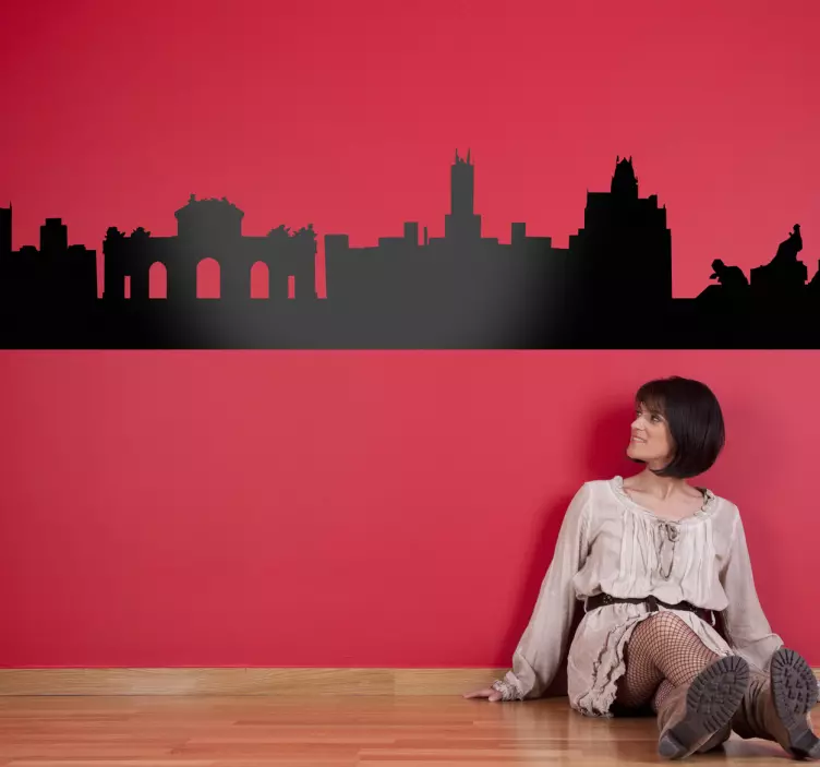 马德里市剪影贴纸 - TenStickers