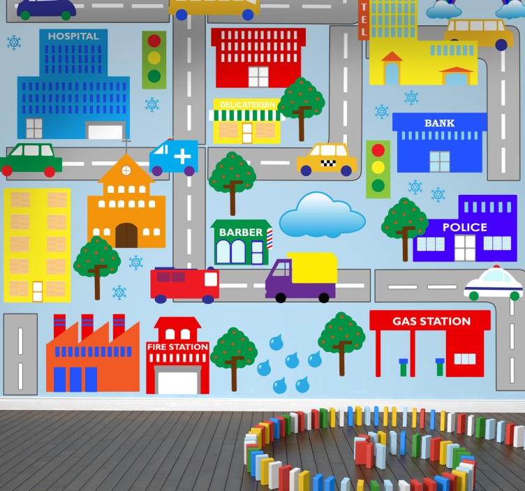 城市道路孩子贴花 - TenStickers