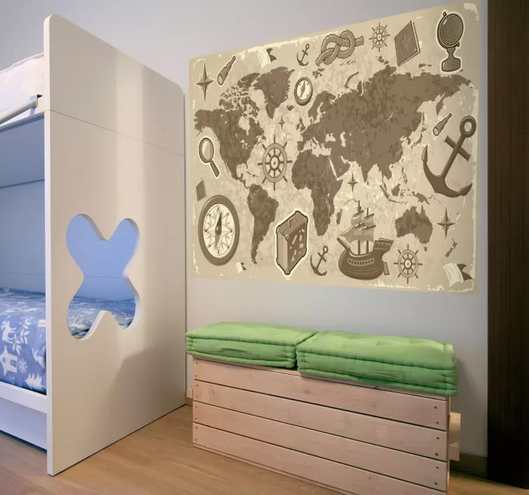 儿童经典旅行地图贴纸 - TenStickers