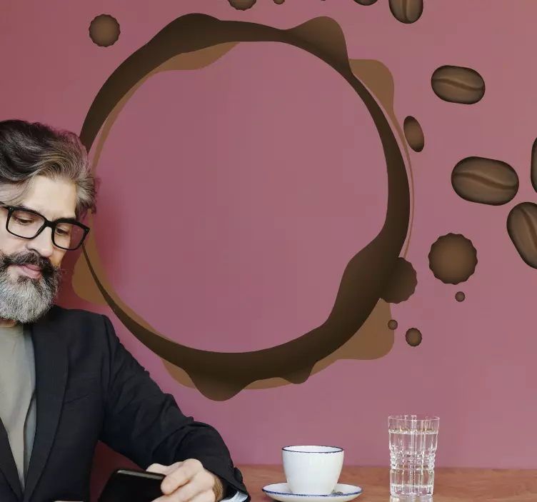 咖啡飞溅圆形饮料贴纸 - TenStickers