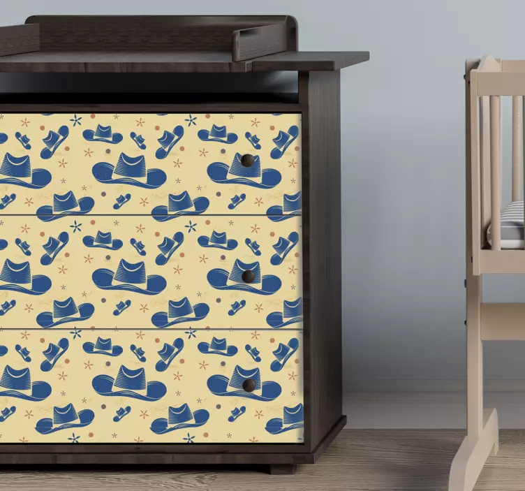 带有名字家具的牛仔帽贴纸 - TenStickers