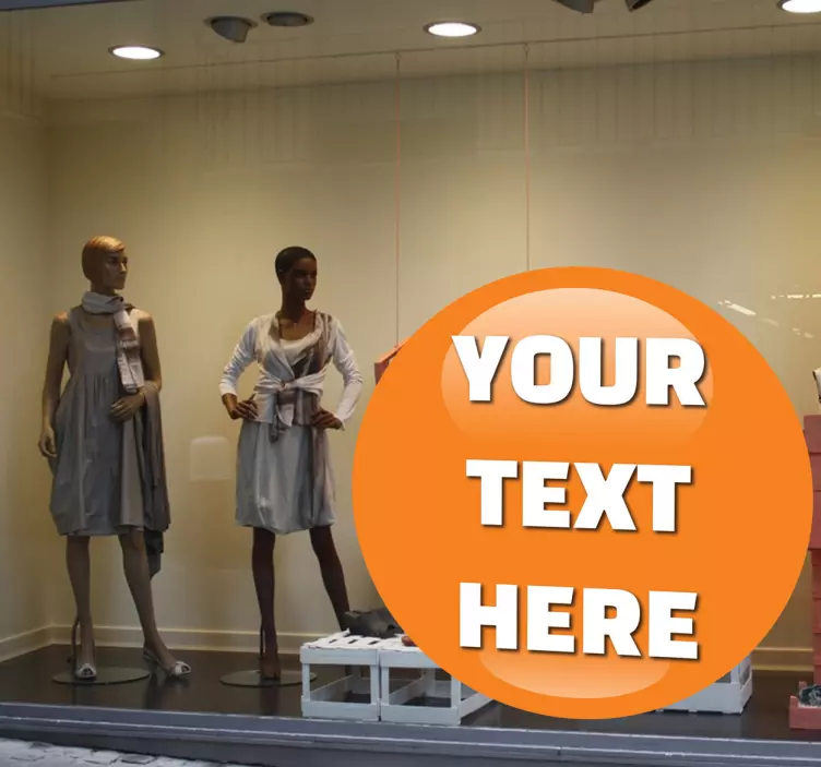 可定制的橙色球促销窗口贴纸 - TenStickers