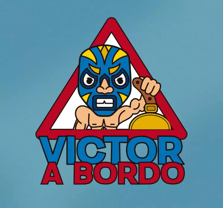 可定制的摔跤面罩婴儿汽车贴花 - TenStickers