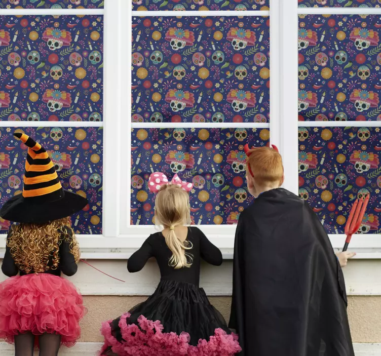 亡灵节的窗户装饰贴纸 - TenStickers