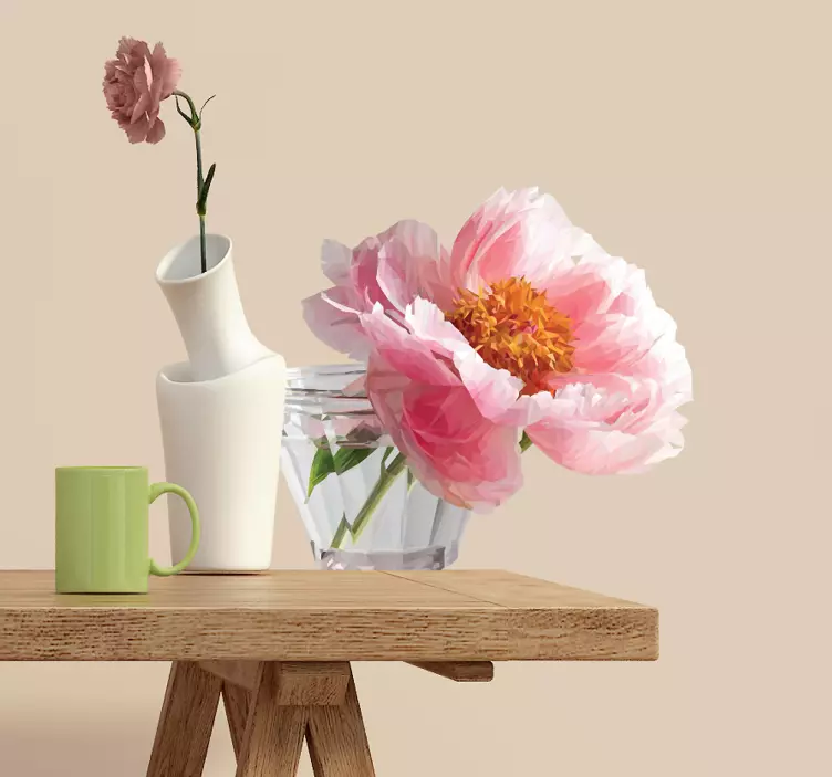 装饰粉红色花朵贴纸 - TenStickers