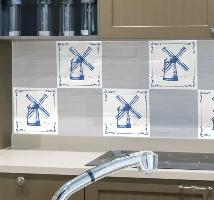 荷兰磨瓷砖乙烯基贴纸 - TenStickers