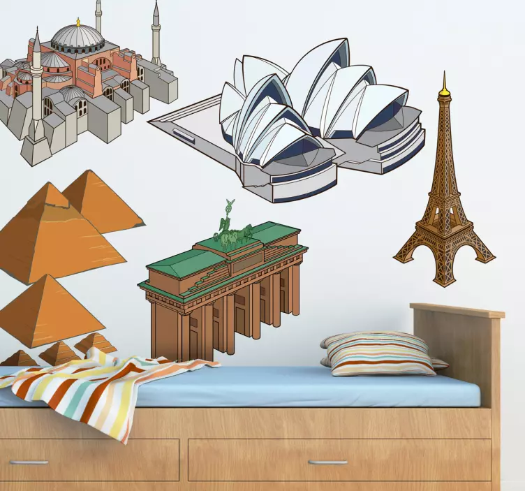 著名地标贴花收藏 - TenStickers