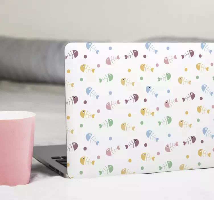 鱼骨笔记本电脑贴纸 - TenStickers