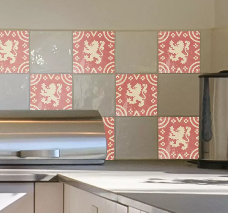 佛兰芒狮子墙边框贴纸 - TenStickers