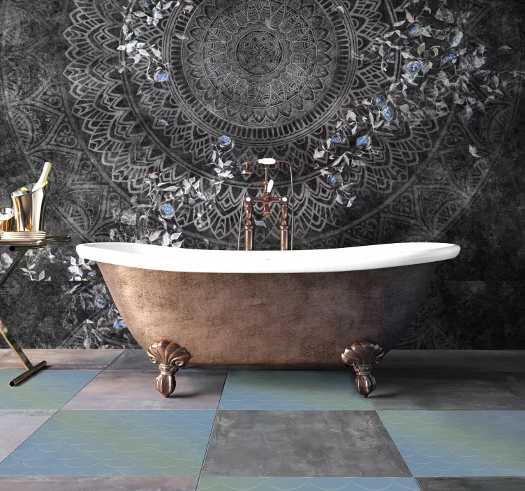 地板蜡笔秤图案地板贴纸 - TenStickers