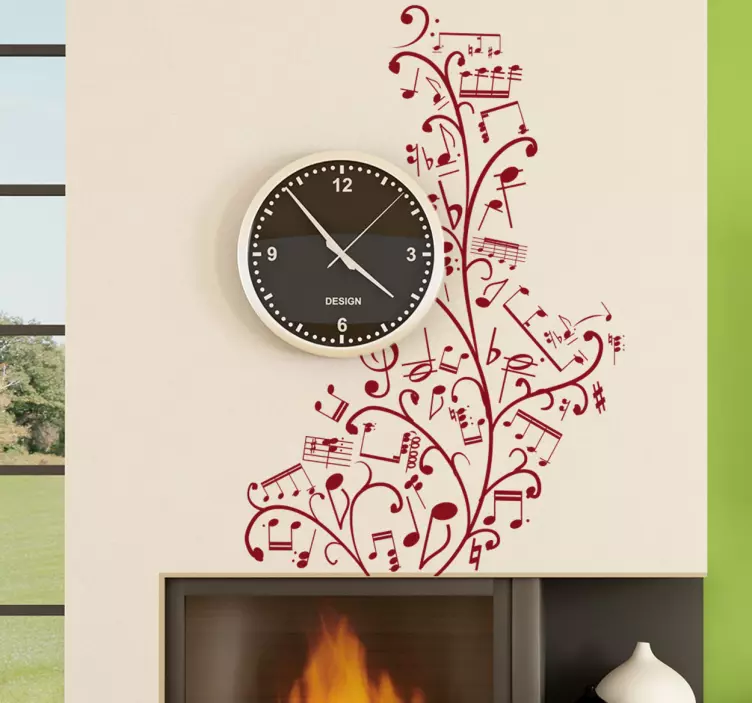 花卉音乐笔记墙贴纸 - TenStickers