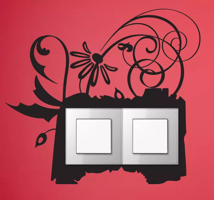 花卉开关框架贴纸 - TenStickers