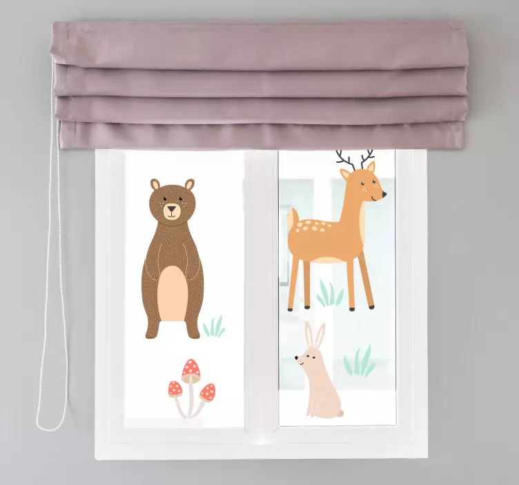 森林动物窗户贴纸 - TenStickers