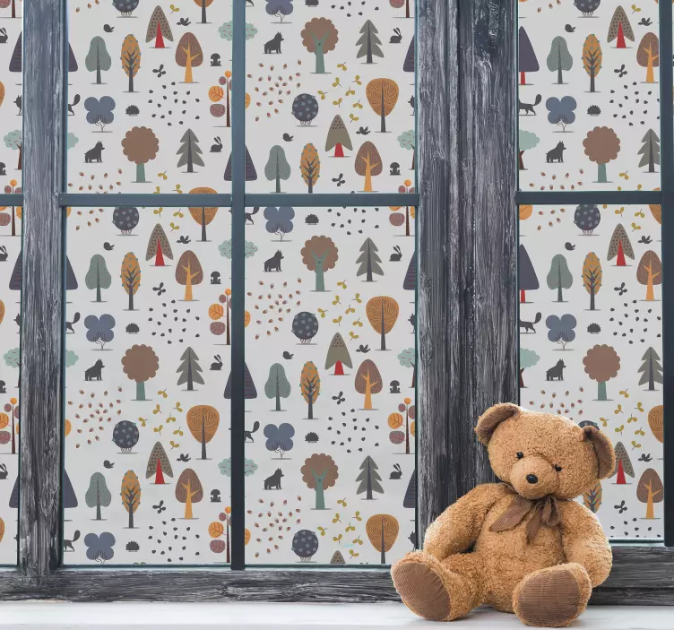 森林与动物窗户贴纸 - TenStickers