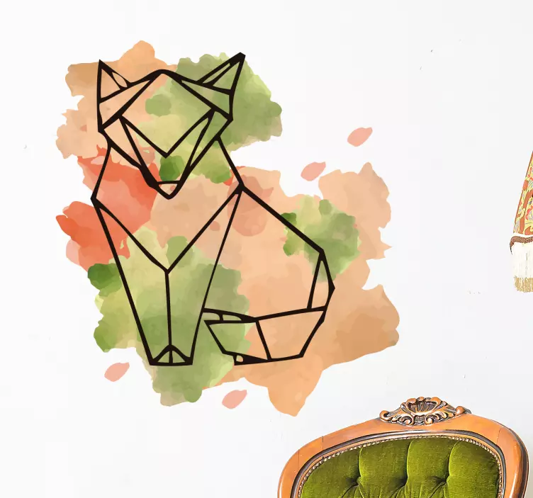 狐狸和斑点绘图墙贴 - TenStickers