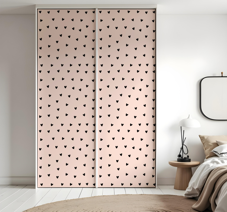 动物贴画 黑色心形图案 - TenStickers