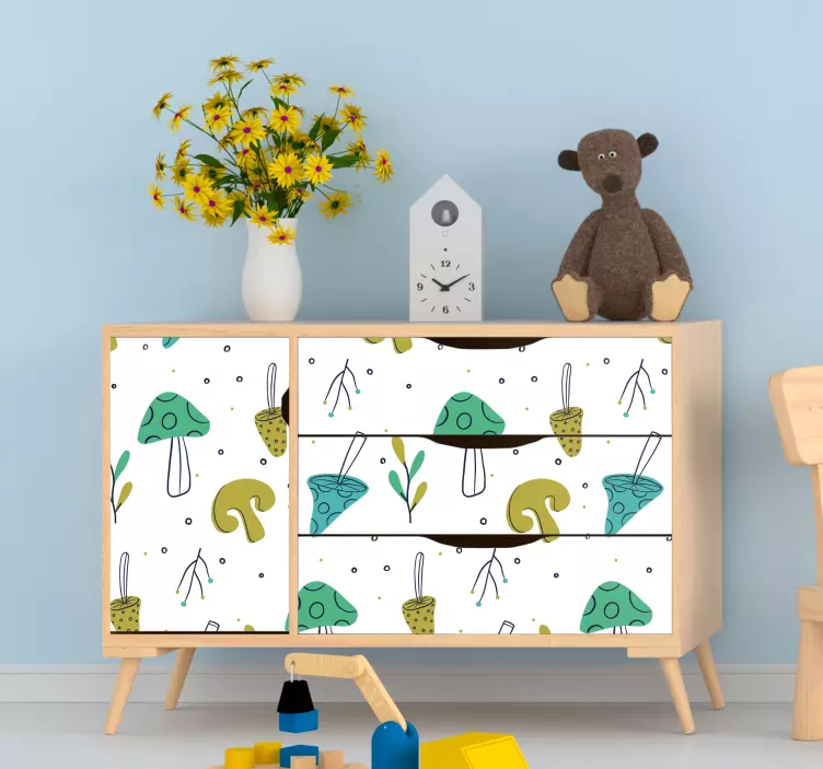 动物贴画生动的蘑菇图案 - TenStickers