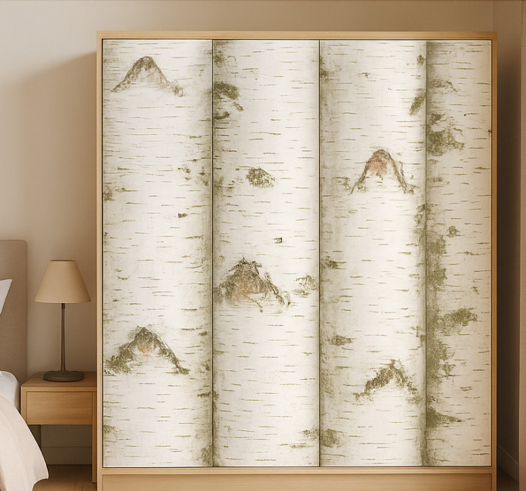 动物贴画 白色树木设计 - TenStickers