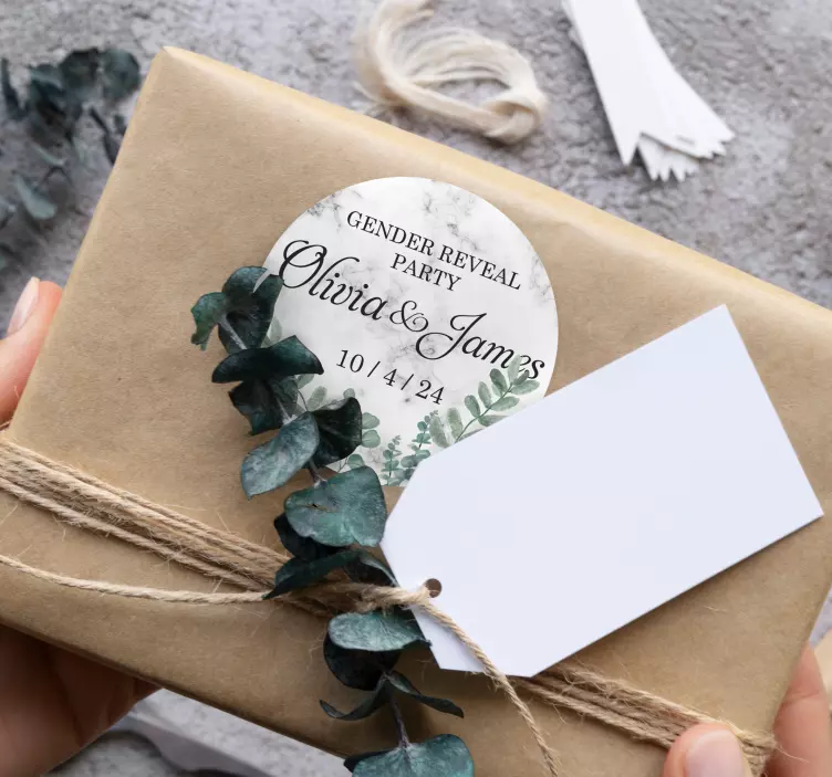 个性贴纸 性别揭露派对大理石 - TenStickers