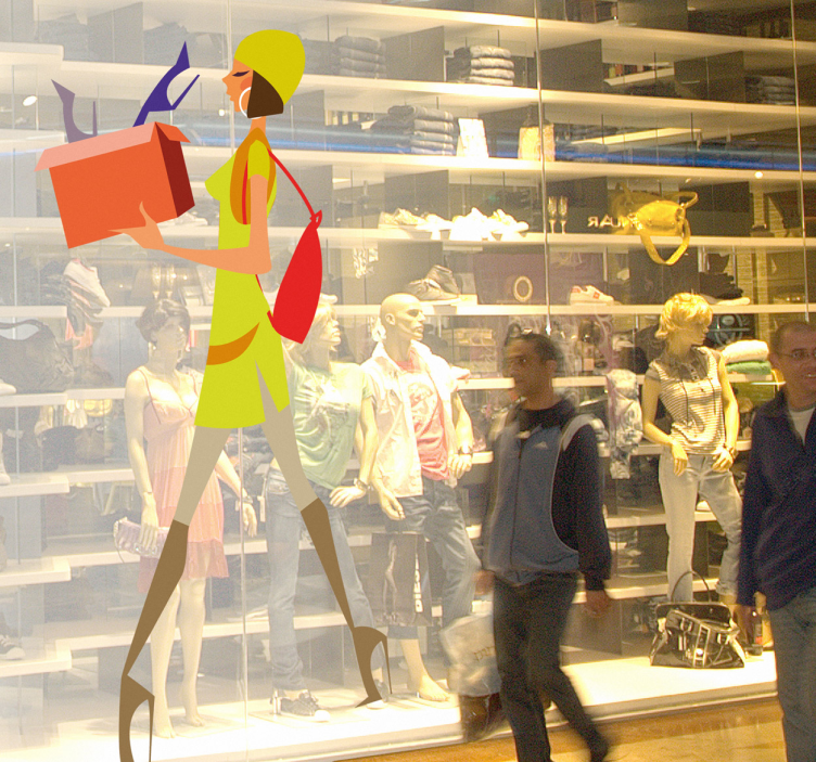 迷人的女士购物者贴纸 - TenStickers