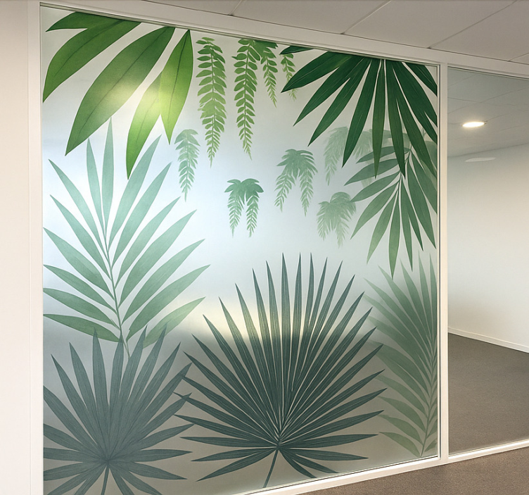 玻璃贴纸 棕榈叶图案 - TenStickers