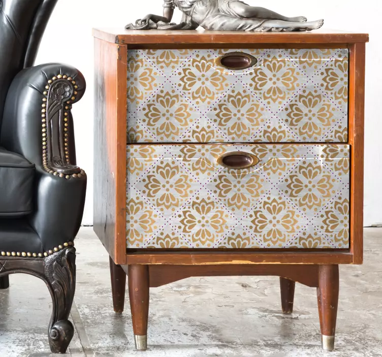 金色曼陀罗家具贴纸 - TenStickers