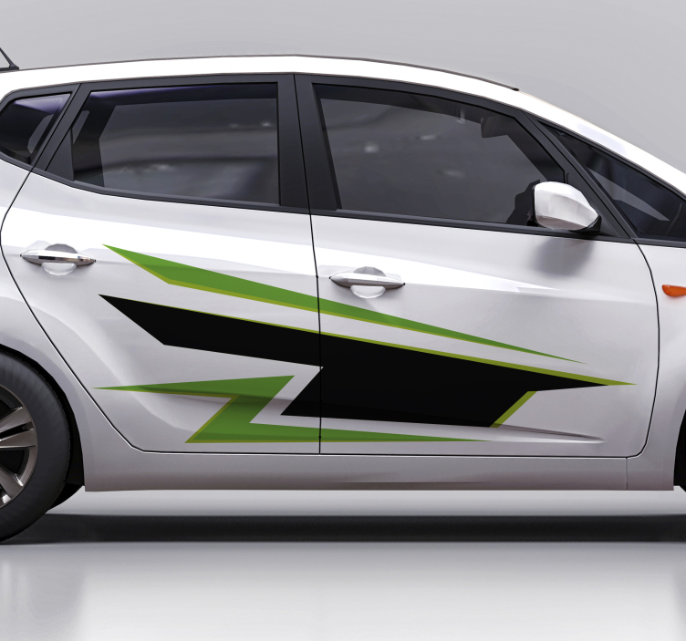 绿色和黑色汽车保鲜膜贴纸 - TenStickers