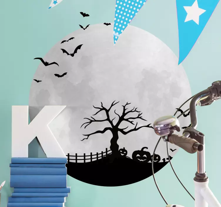 万圣节月亮恐怖万圣节贴纸 - TenStickers