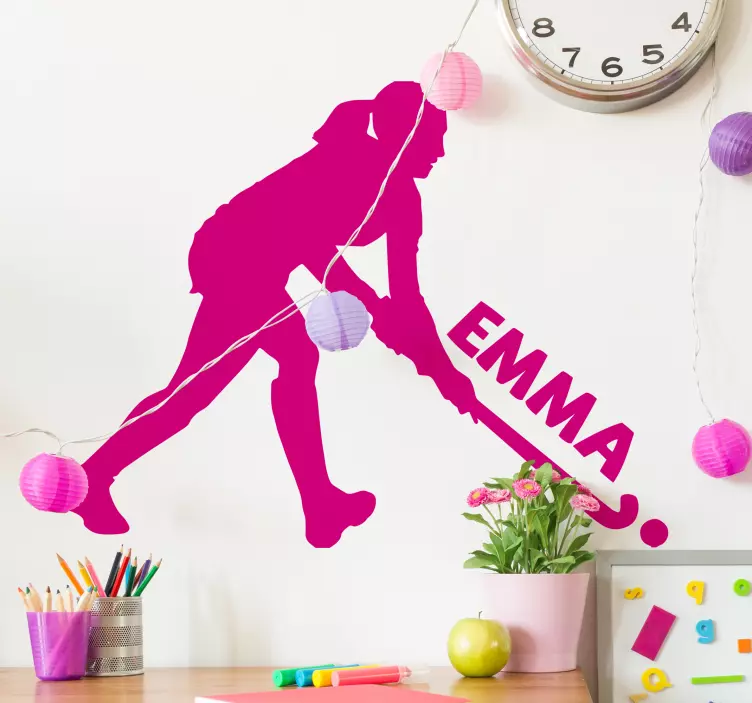 曲棍球女孩个性贴纸 - TenStickers