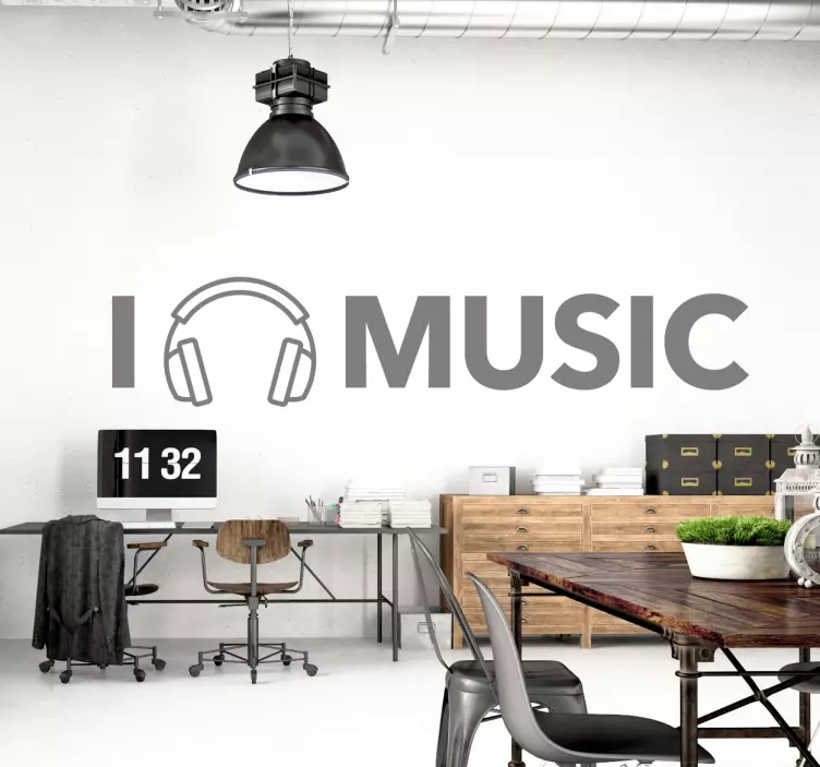 我喜欢音乐墙贴纸 - TenStickers