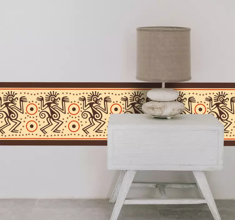 玛雅人图标墙边框贴纸 - TenStickers