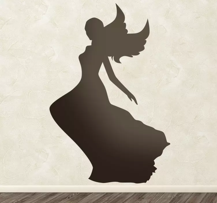 孩子们的剪影仙女礼服墙贴 - TenStickers