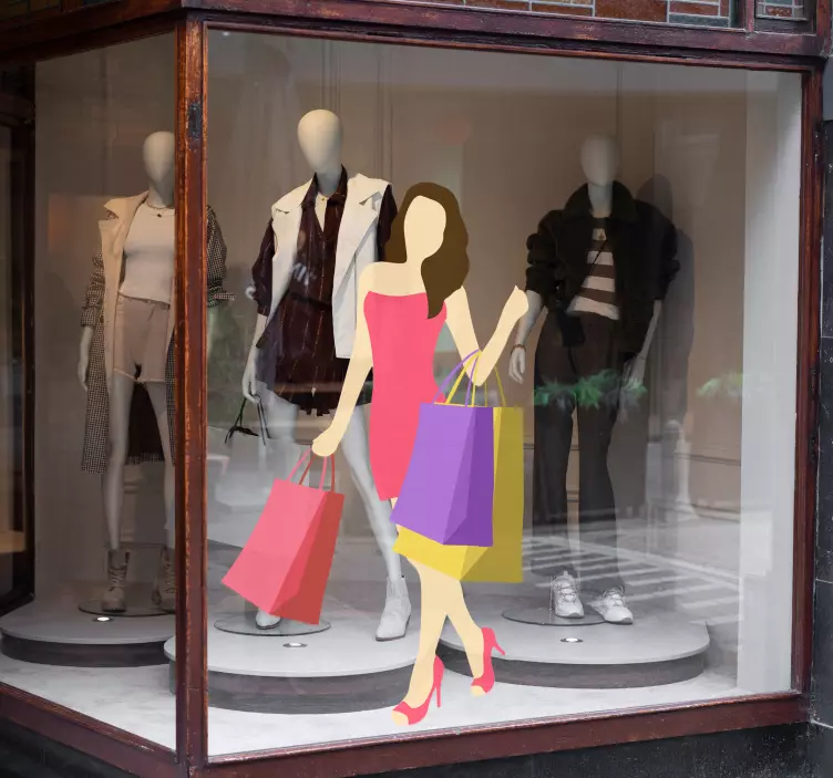 女士购物墙贴 - TenStickers