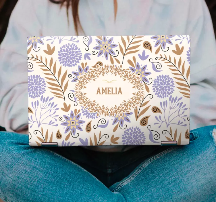 笔记本电脑皮肤 花卉个性化封面 - TenStickers