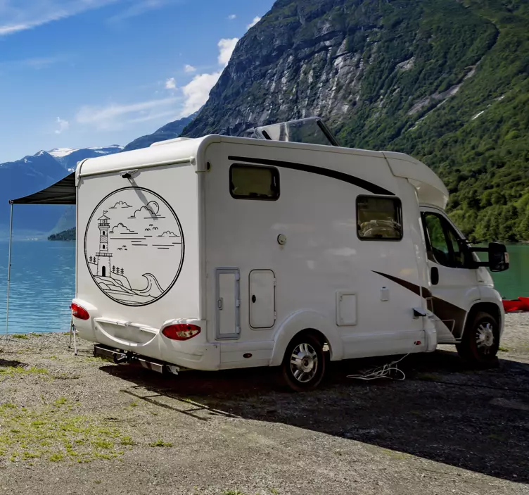 海岸房车上的灯塔航海贴纸 - TenStickers