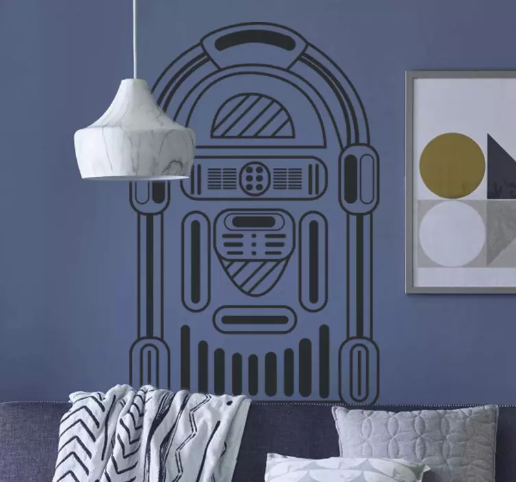 客厅旧音乐机摇滚贴纸 - TenStickers