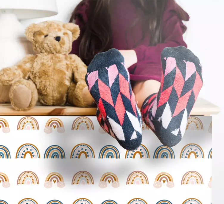 位置墙贴纸可爱彩虹图案 - TenStickers