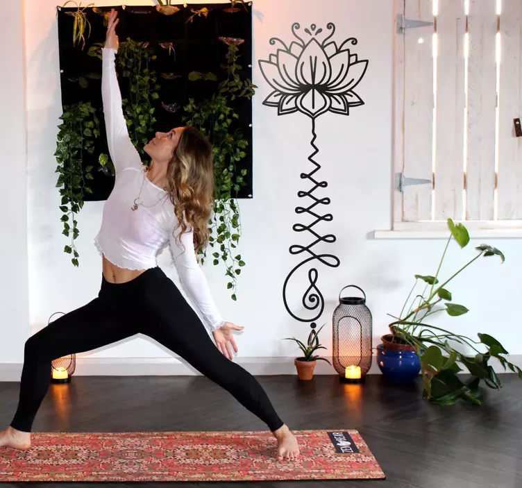 莲花 unalome 花卉贴纸 - TenStickers