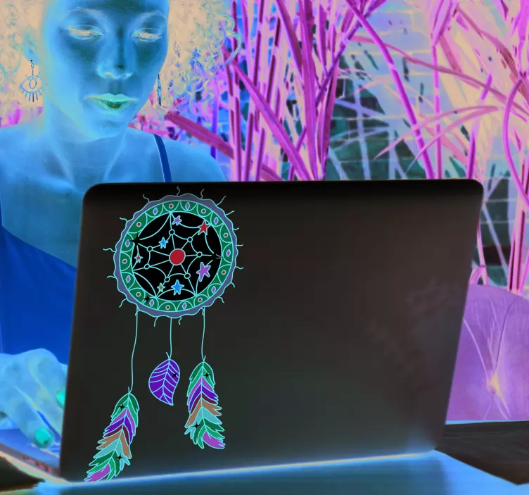 曼陀罗捕梦网笔记本电脑贴纸 - TenStickers