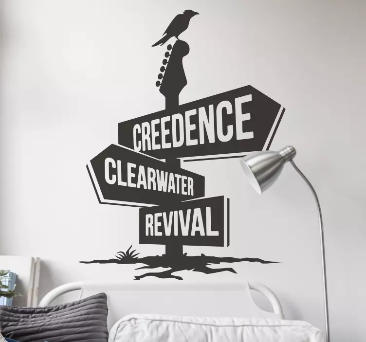 带有摇滚乐队摇滚的桅杆吉他贴纸 - TenStickers